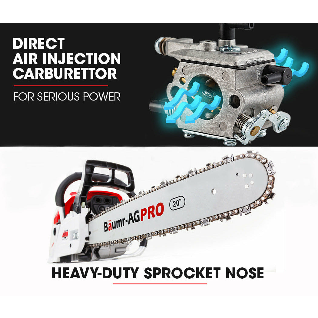 Baumr-AG 52CC Petrol Commercial Chainsaw 20 Bar E-Start Chain Saw