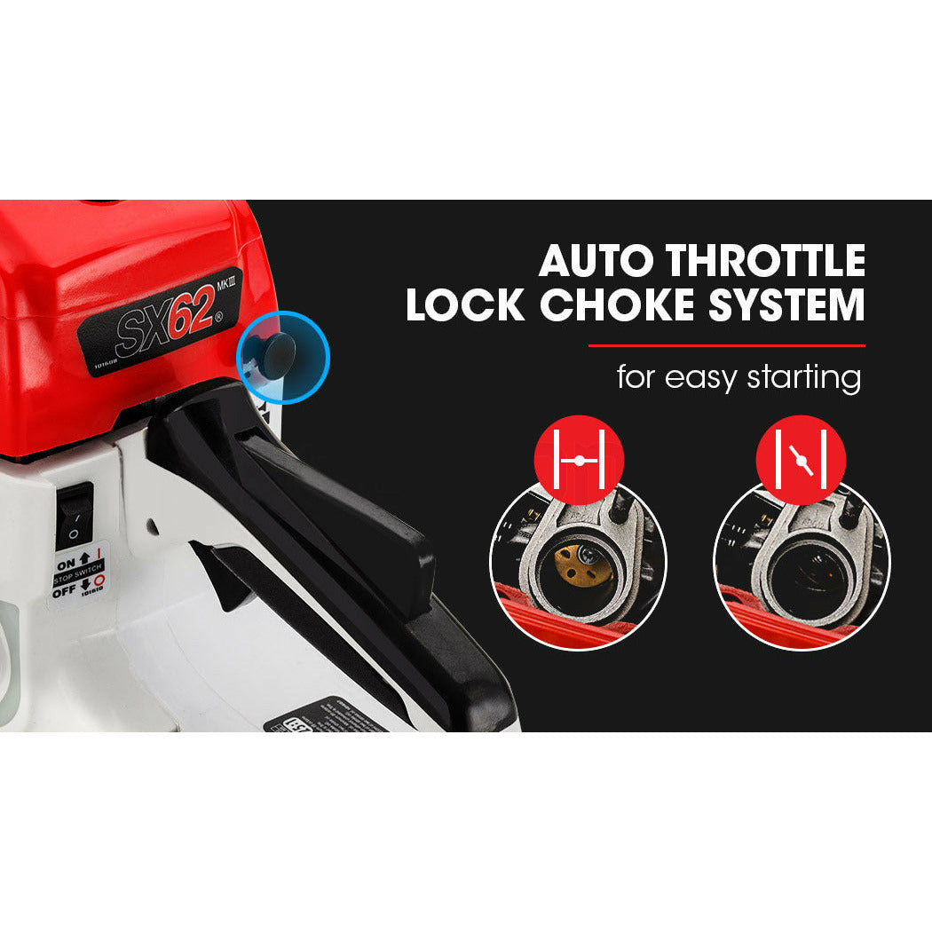 Baumr-AG 62CC Petrol Commercial Chainsaw 20 Bar E-Start Pruning Chain Saw