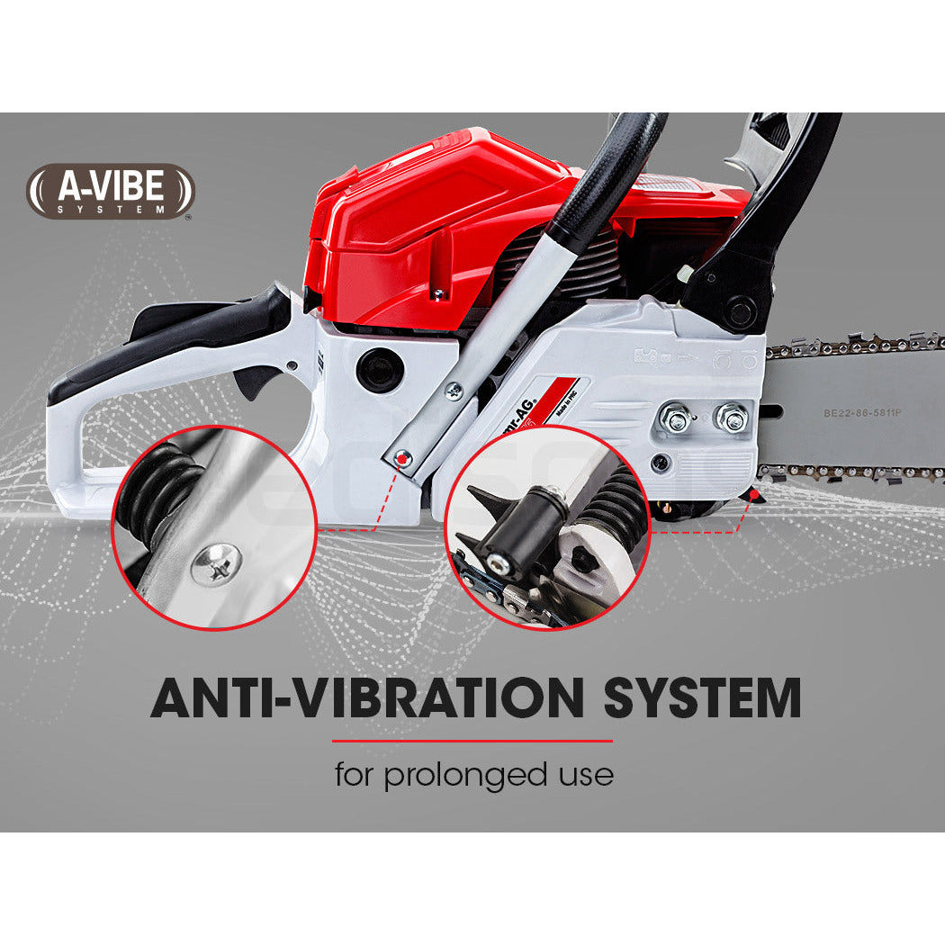 BAUMR-AG Commercial Petrol Chainsaw E-Start 22" Bar Chain Saw Tree Pruning Top Handle