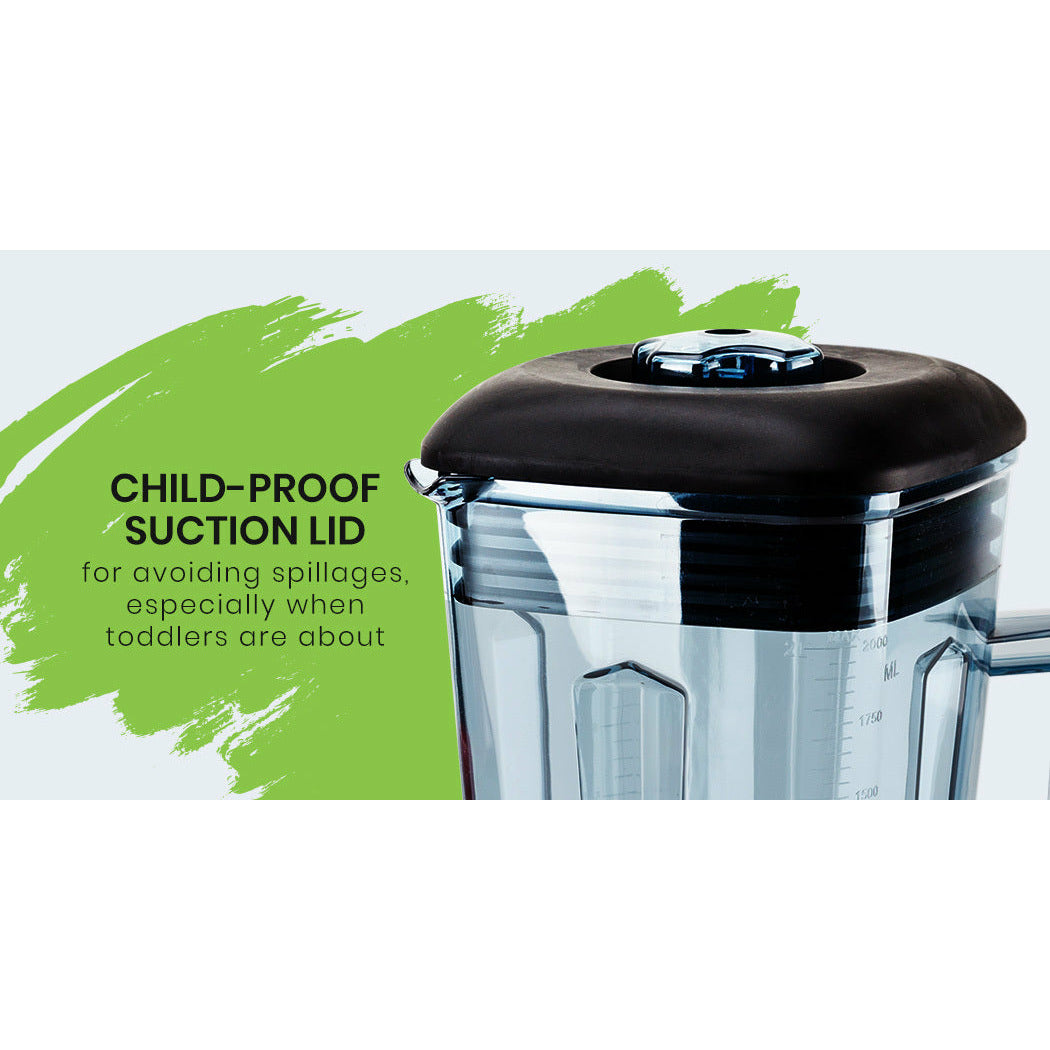 POLYCOOL 2L 2200W Commercial-Grade Blender with BPA-Free Jug for Drink, Smoothie, Food, Ice, White