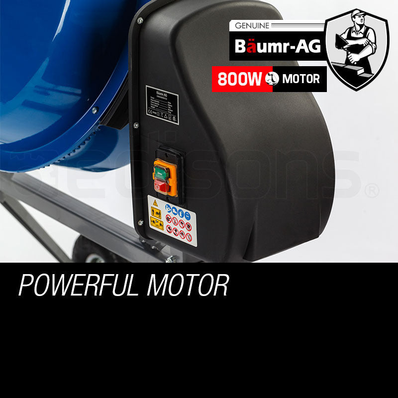 Baumr-AG 220L Portable Cement Concrete Mixer Electric Construction Sand Gravel Mortar