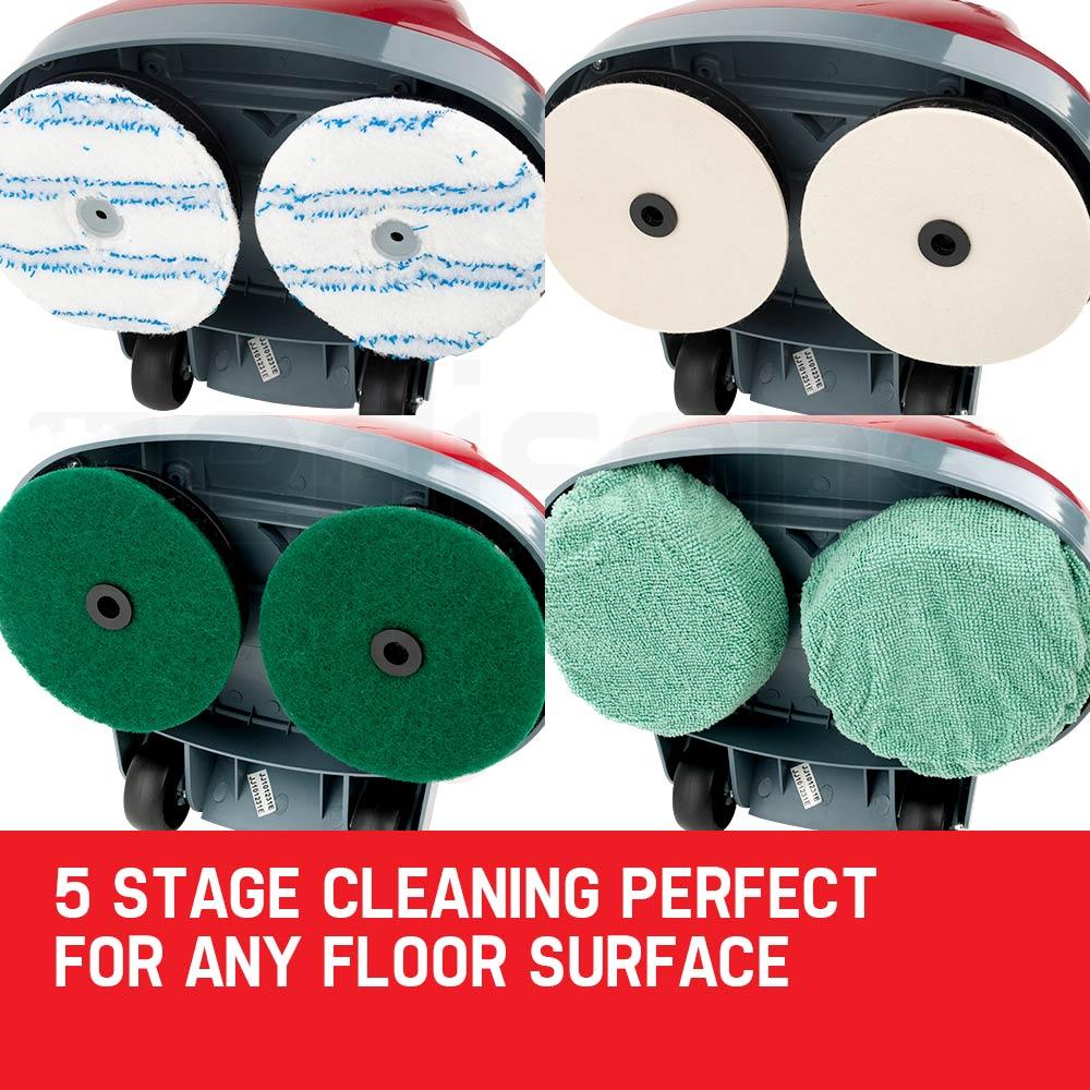 AUCH Floor Polisher 5in1 Electric Timber Hard Tile Waxer Buffer Cleaner Carpet Rug Scrubber