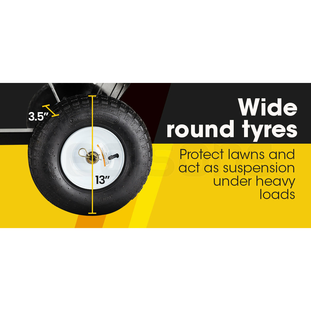 PLANTCRAFT 400LBS Poly Dump Cart Garden Tip Trailer Tray Tow Quad ATV Ride