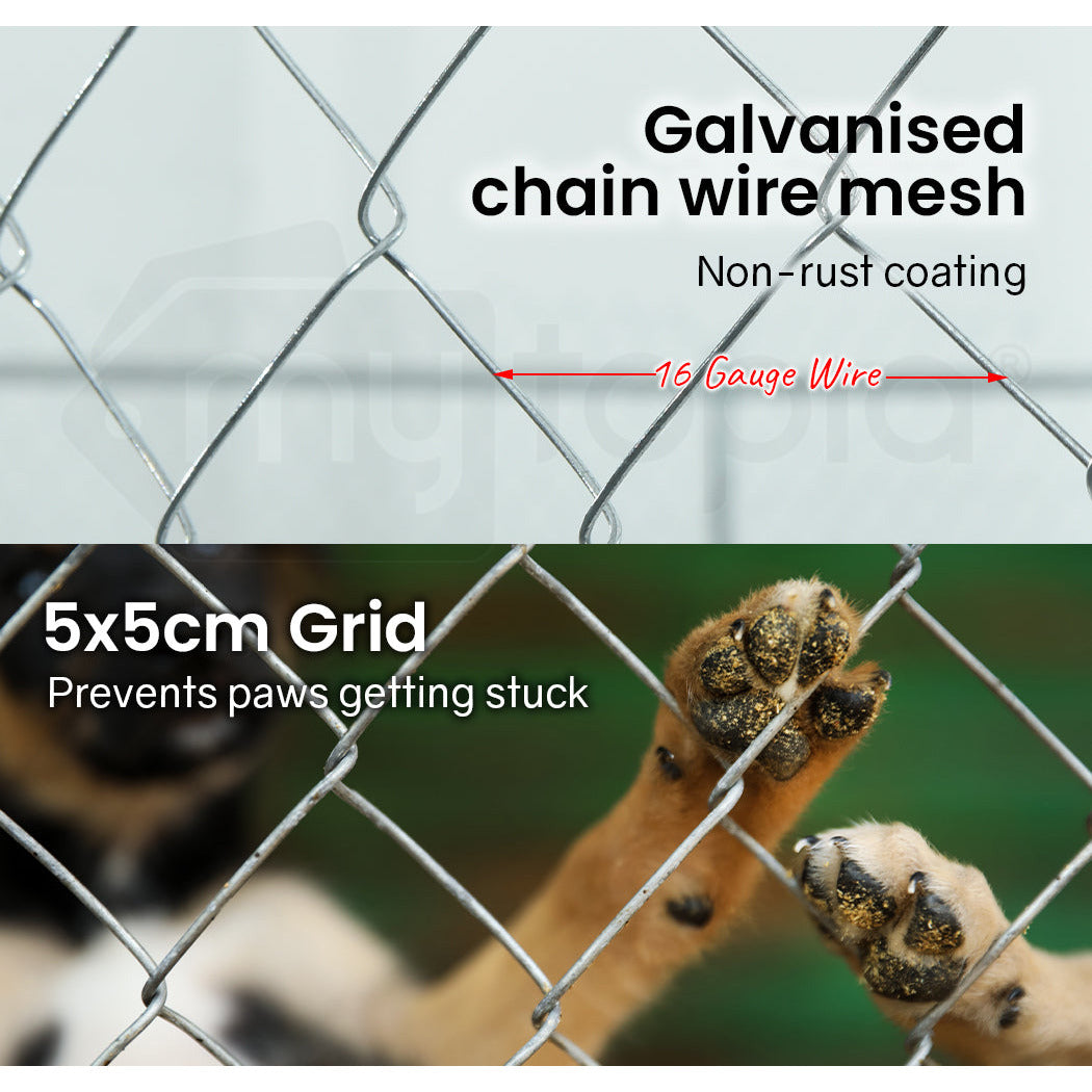 NEATAPET 4x4x1.8m Dog Enclosure Pet Playpen Outdoor Wire Cage Puppy Fence with Cover Shade