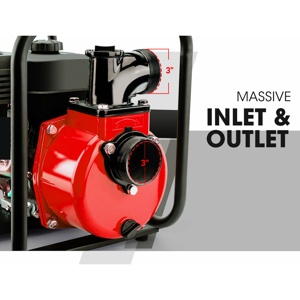 Warton 8HP 3 Petrol Water Transfer Pump High Pressure Fire Fighting Irrigation