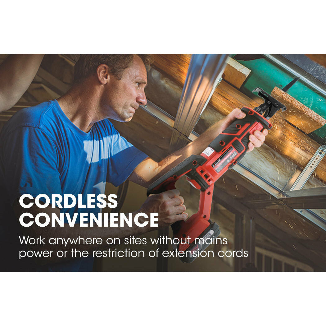 BAUMR-AG Reciprocating Saw 20V Cordless Lithium Electric Saber Recip w/ Battery