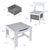 EKKIO 3PCS Kids Table and Chairs Set with Black Chalkboard (Grey) EK-KTCS-102-RHH
