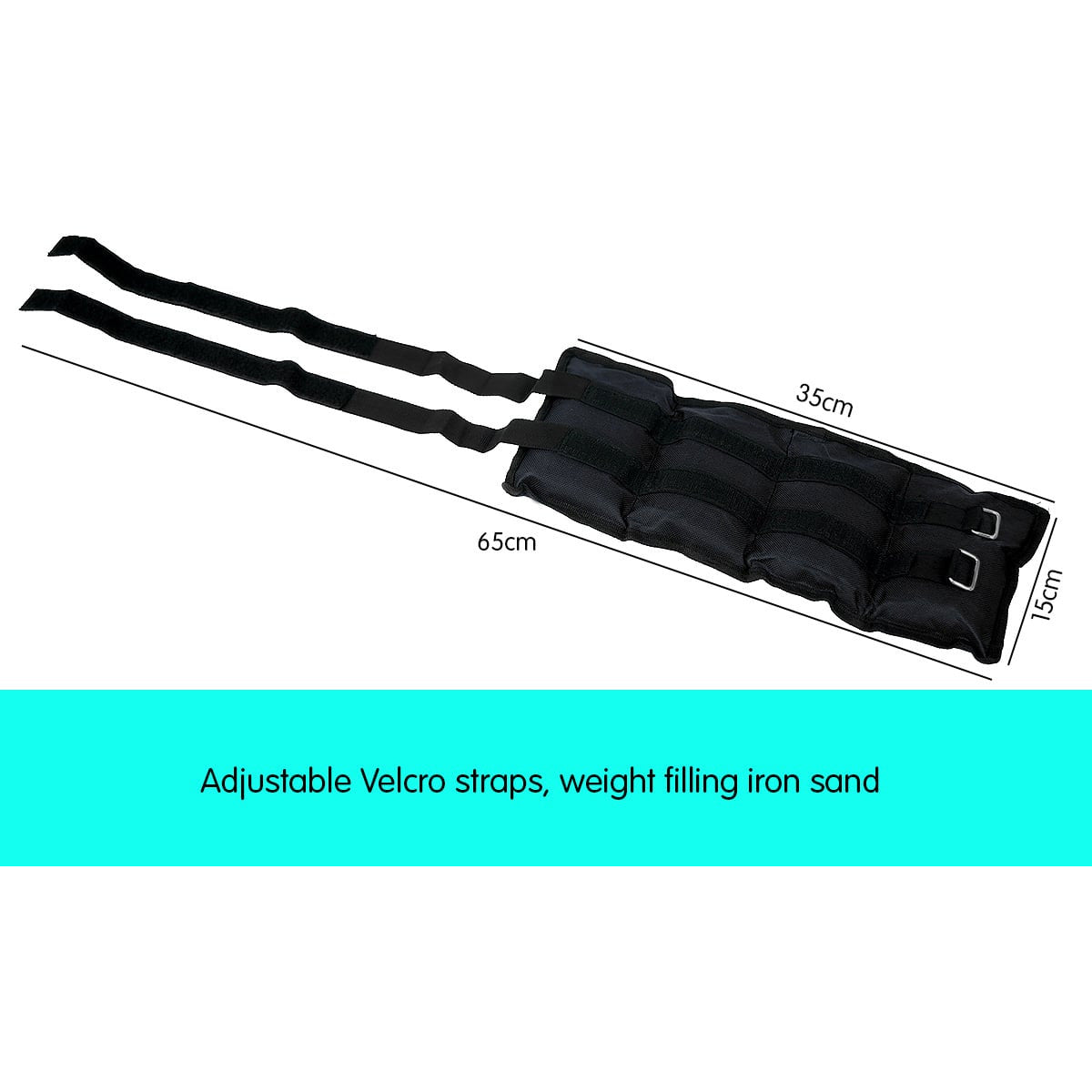 Powertrain Sports Pair 2kg Ankle Weights Home Gym Equipment Wrist Fitness Yoga Training Weights