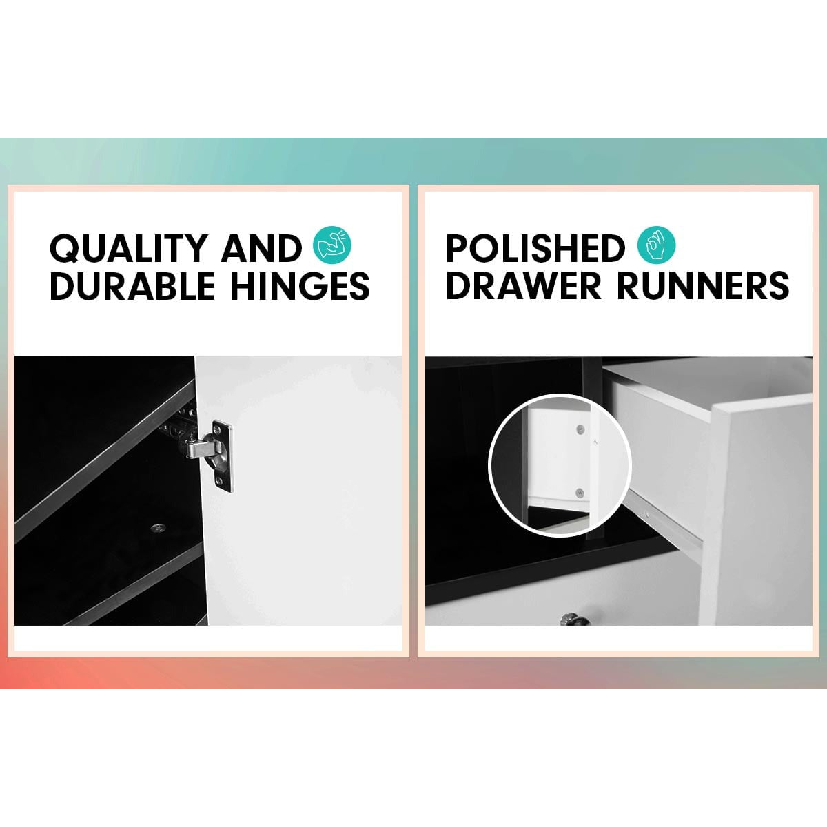 Sarantino Shoe Rack Cabinet Wooden Storage Organiser Shelf Cupboard Drawer