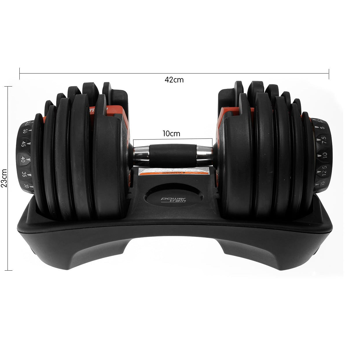 Powertrain 2x 24kg Adjustable Dumbbells with Stand