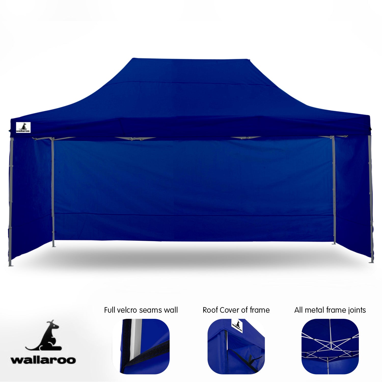 Wallaroo Gazebo Tent Marquee 3x4.5m PopUp Outdoor Blue