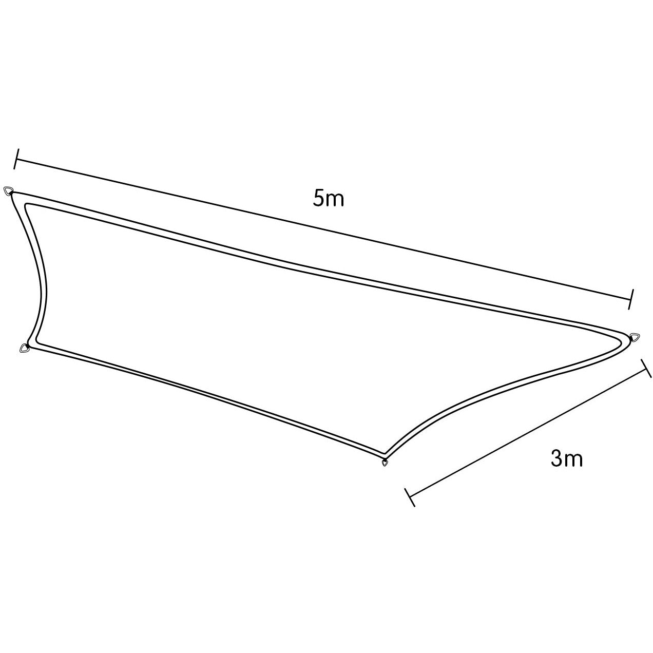 Wallaroo Rectangular Shade Sail 3m x 5m -Grey