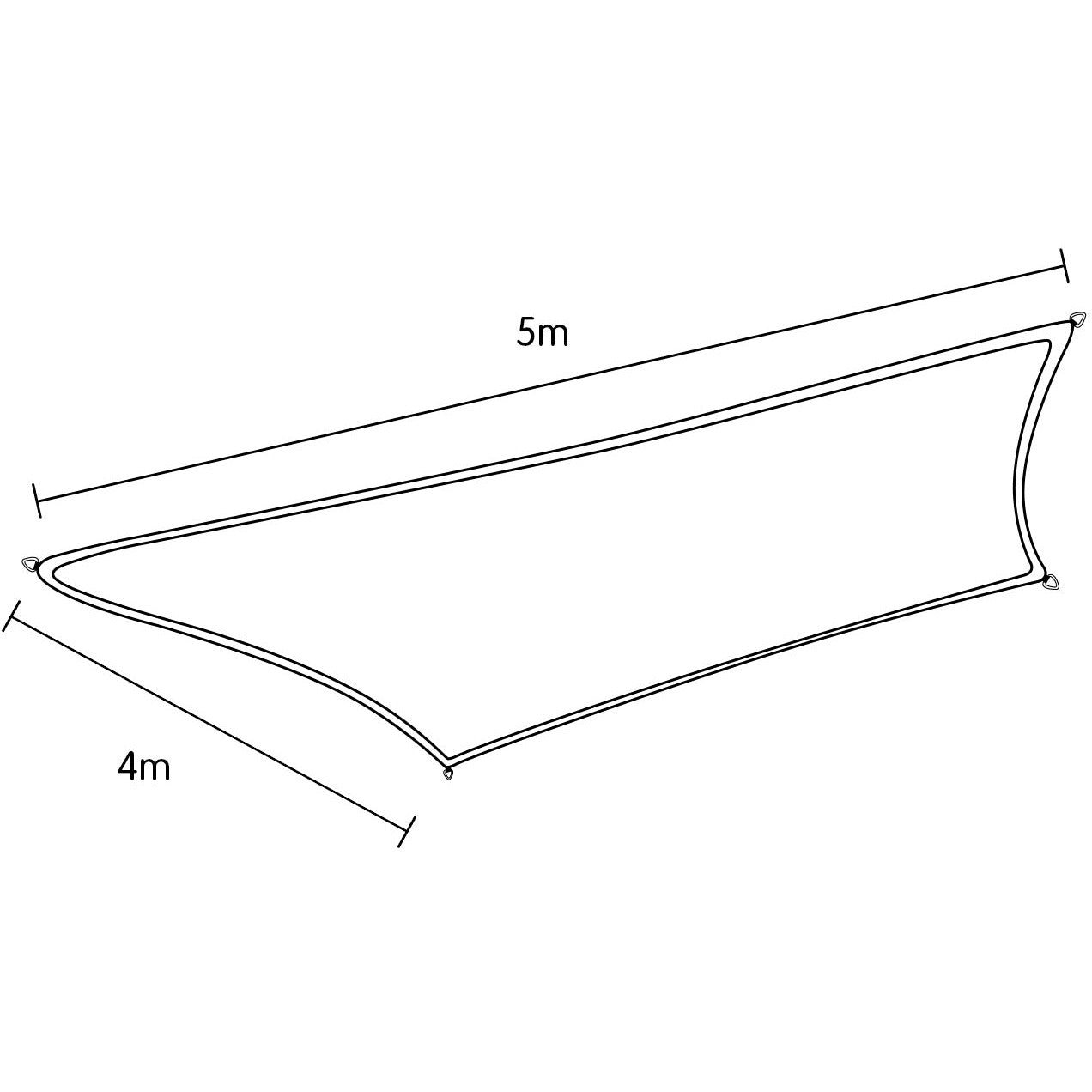 Wallaroo Rectangular Shade Sail 4m x 5m - Grey