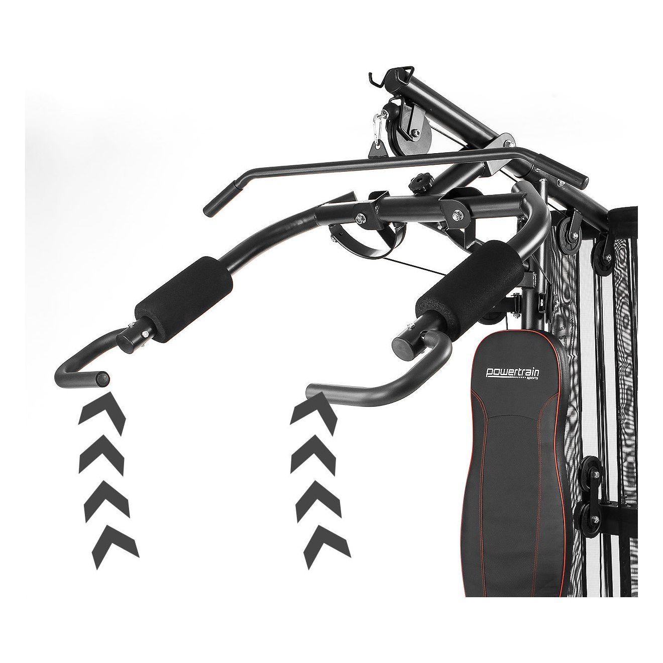 Powertrain Multi Station Home Gym With 68kg Weights Preacher Curl Pad