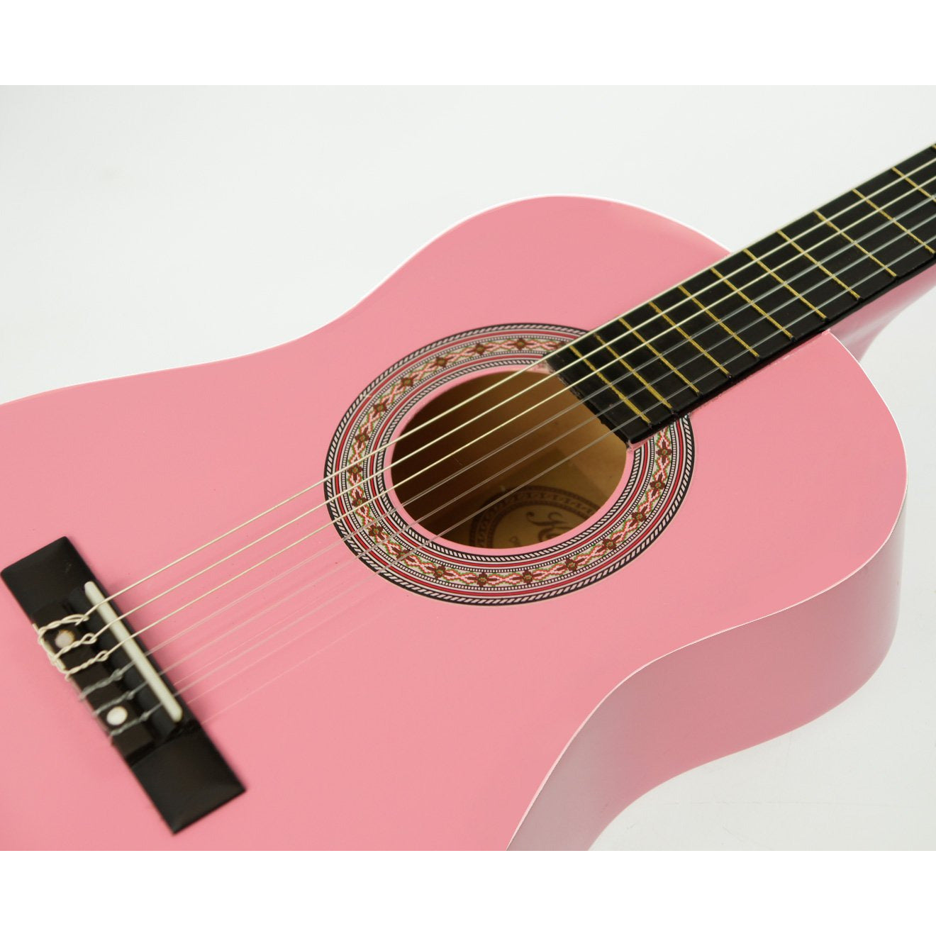 Karrera 34in Acoustic Wooden Childrens Guitar - Pink