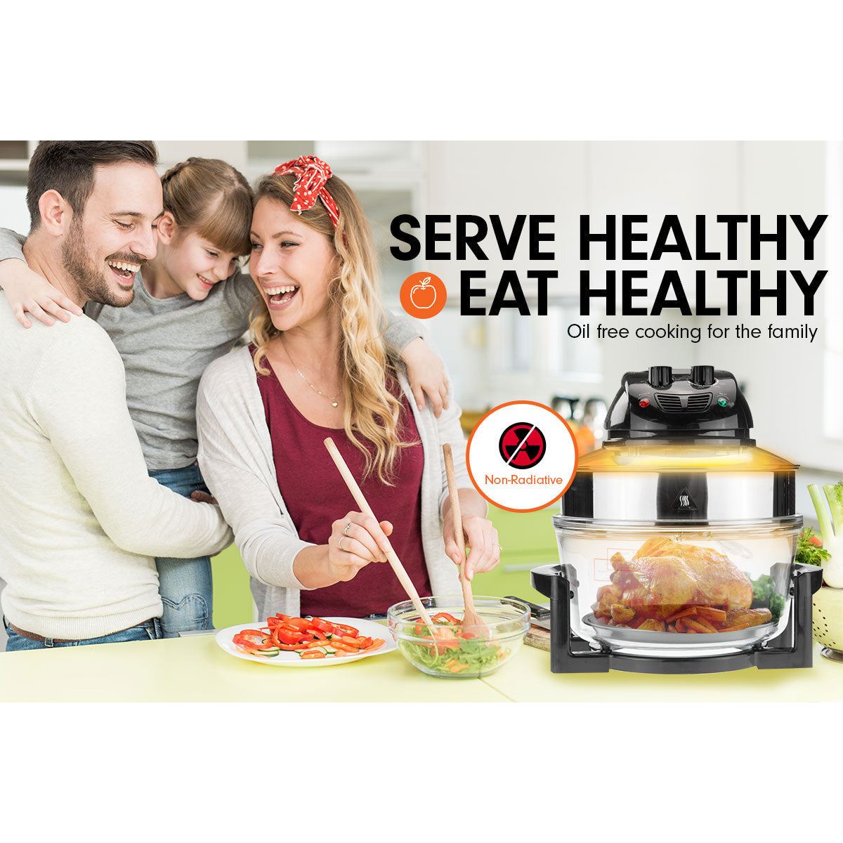 Pronti 17L Family Turbo Convection Oven Broiler Cooker - A18 Black