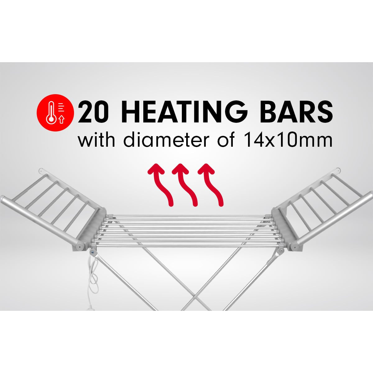 Pronti Heated Towel Clothes Rack Dryer Warmer Rack Airer Heat Line Hanger Laundry