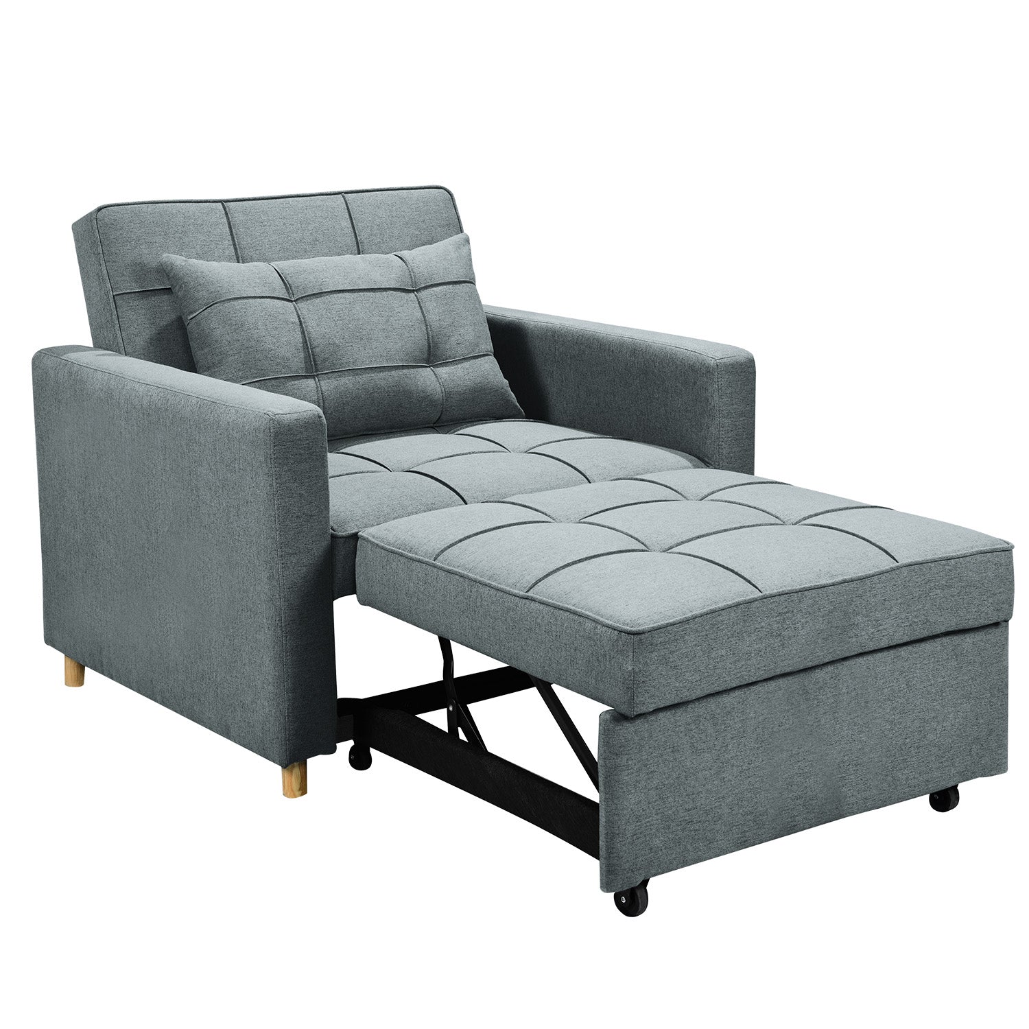 Sarantino Suri 3-in-1 Convertible Sofa Chair Bed - Airforce Blue