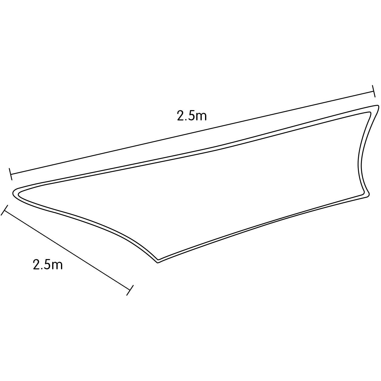 Wallaroo Square Shade Sail 2.5 x 2.5m - Sand