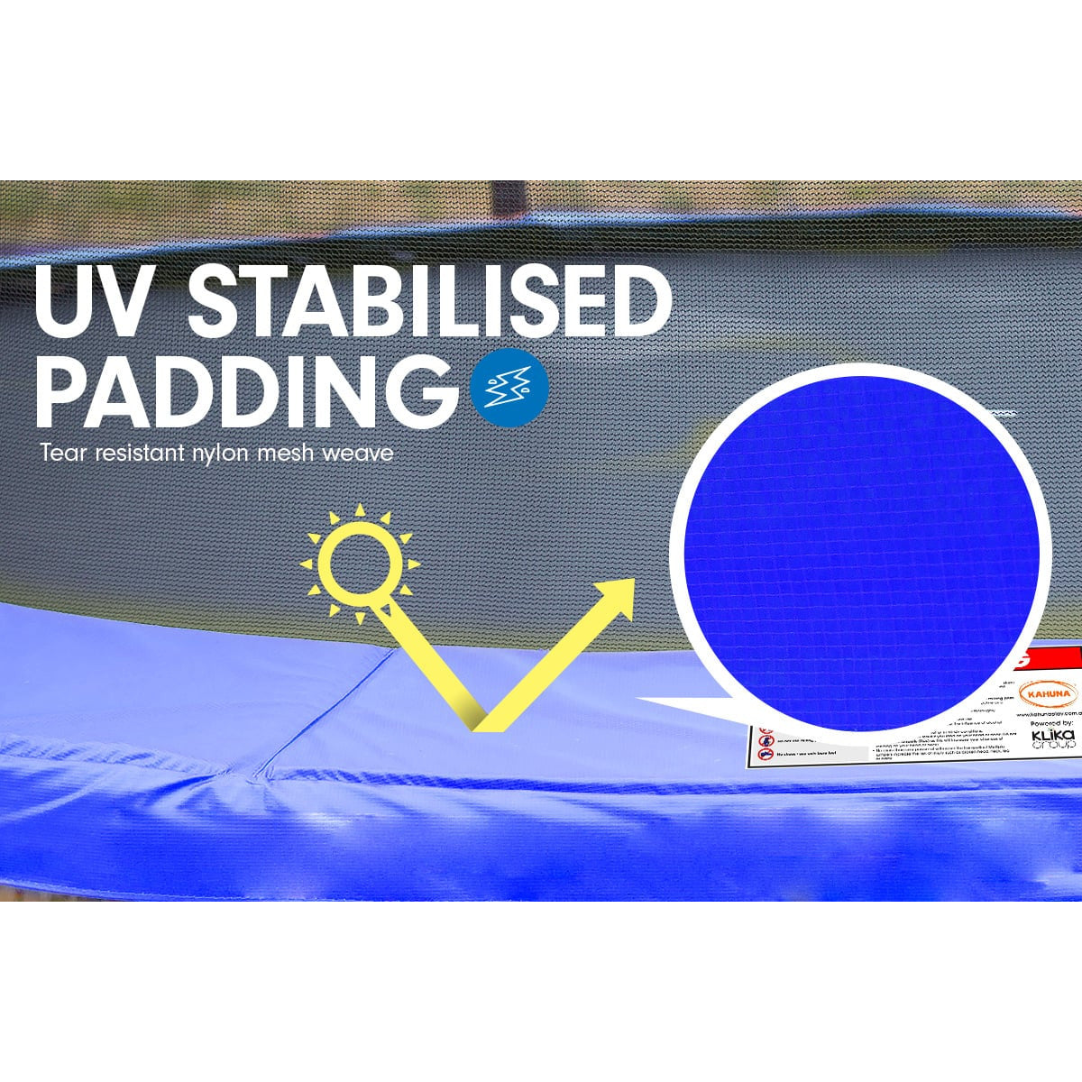 Kahuna Classic 6ft Trampoline Free Safety Net Spring Pad Mat Ladder Basketball Set- Blue