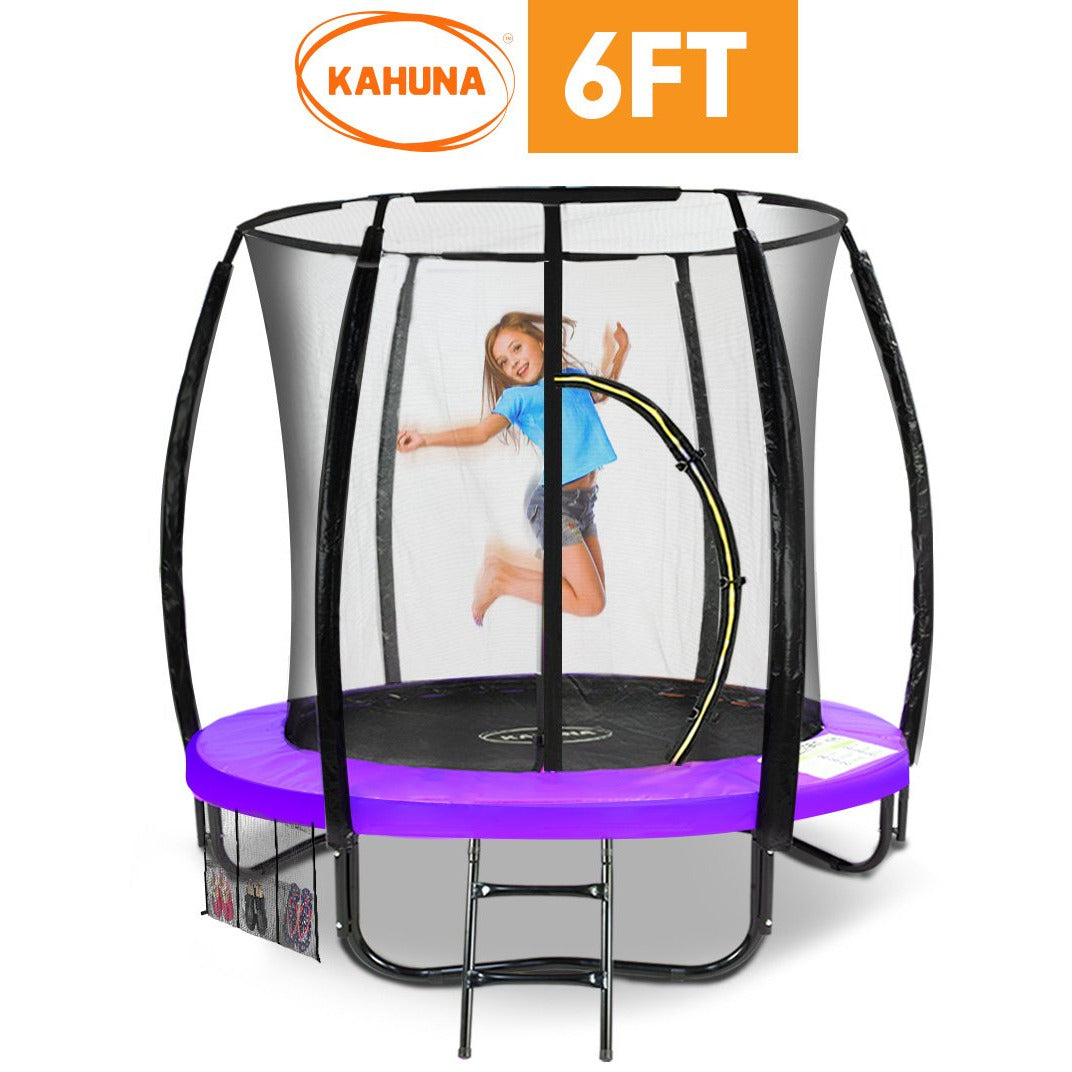 Kahuna Classic 6ft Trampoline Round Outdoor Free Safety Net Spring Pad Cover Mat Purple
