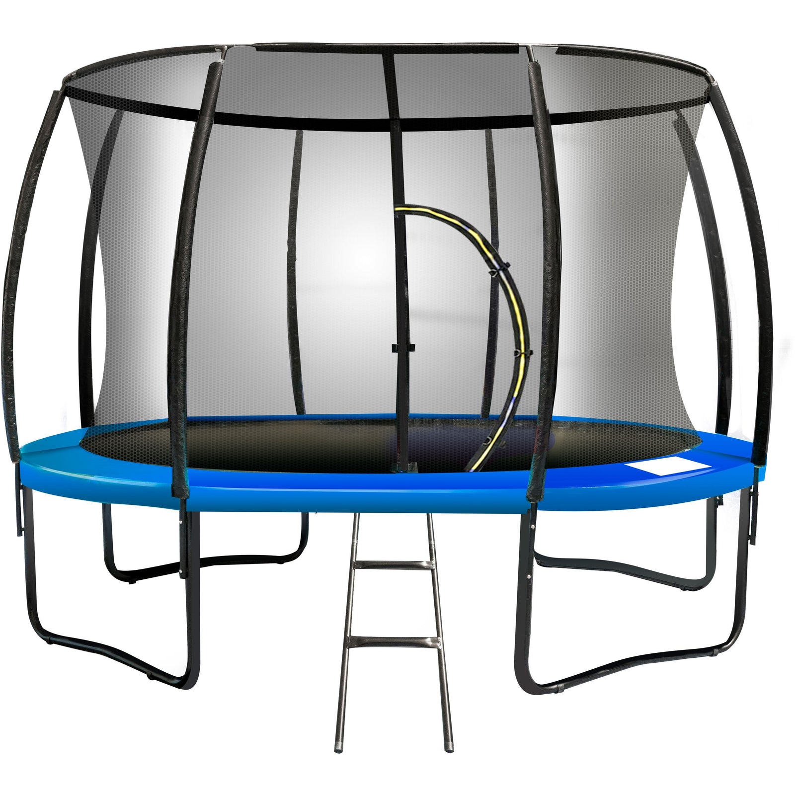 Kahuna 14ft Trampoline Free Ladder Spring Mat Net Safety Pad Cover Round Enclosure - Blue