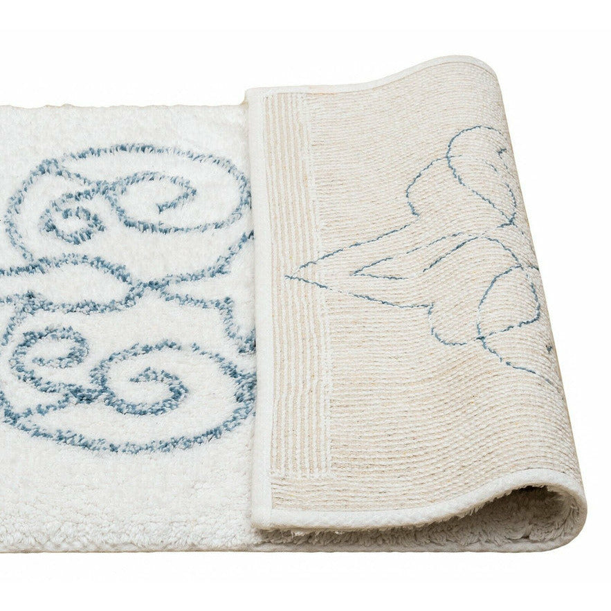 Cotton Medallion Tufted Non Slip Jacquard Bath mat