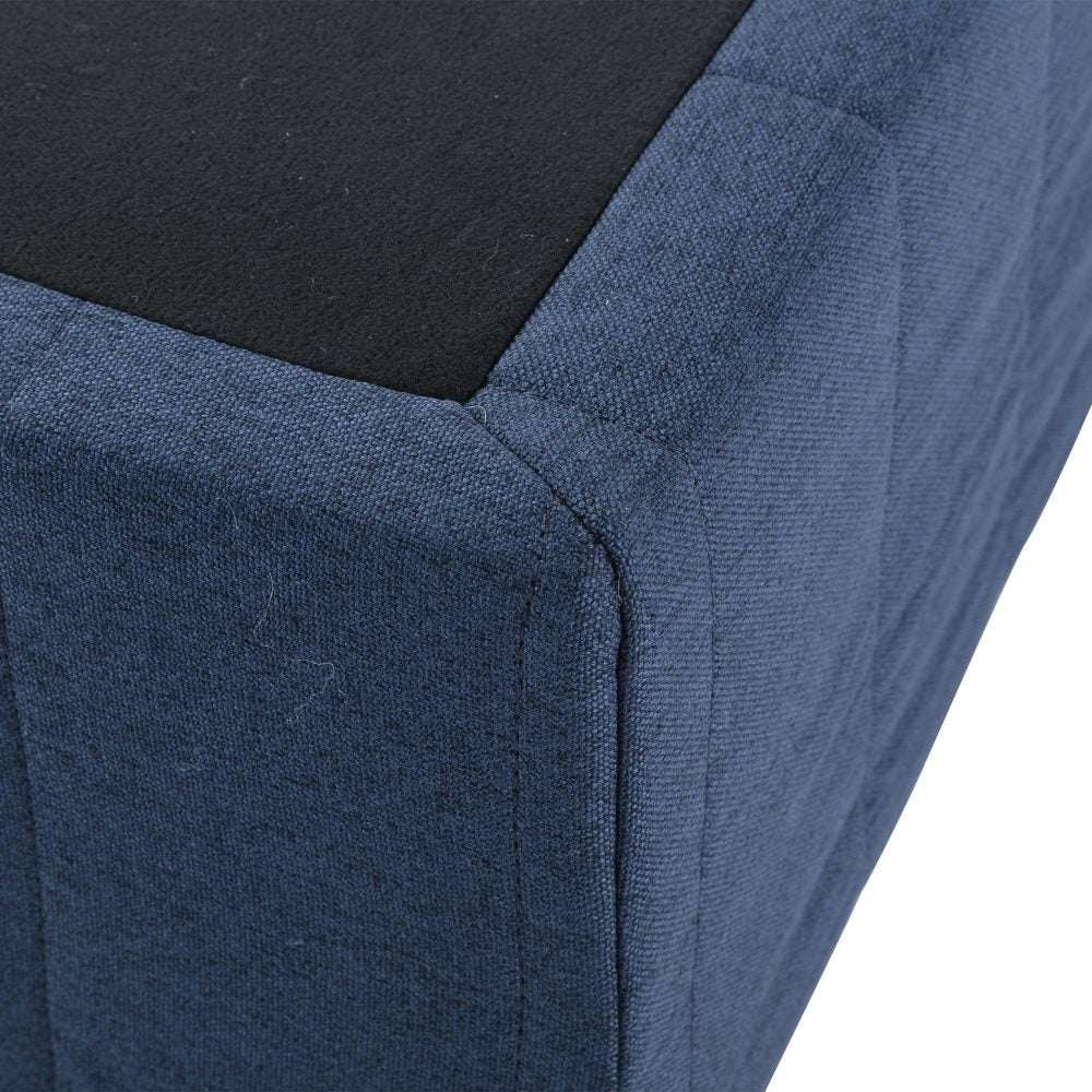 Metal Bed Frame Mattress Foundation Blue – King