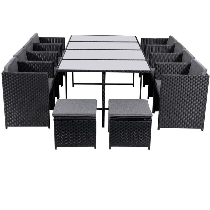 Bali 13PC Outdoor Dining Set - Black