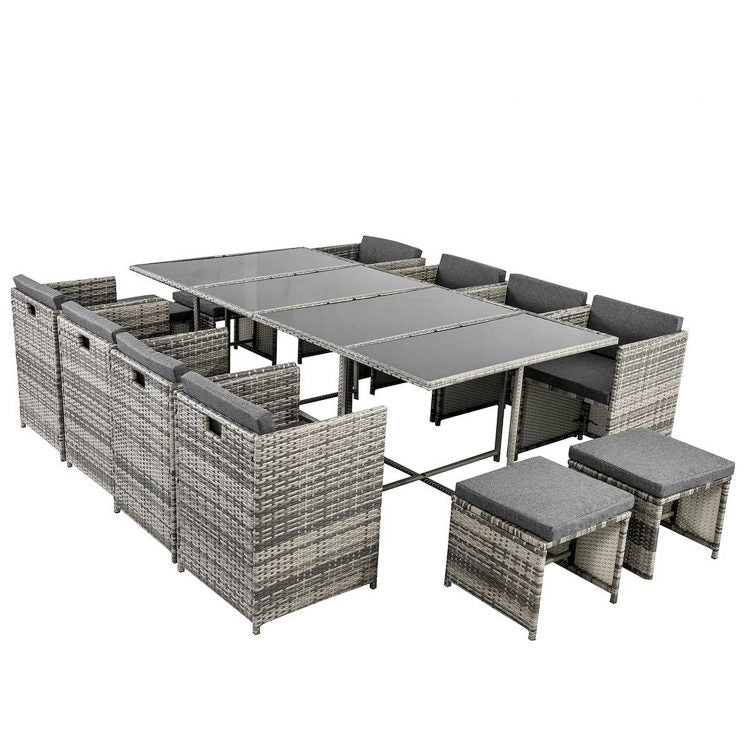 Bali 13PC Outdoor Dining Set - Grey