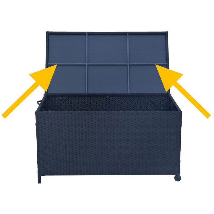 Outdoor PE Wicker Storage Box Garden 320L-Black
