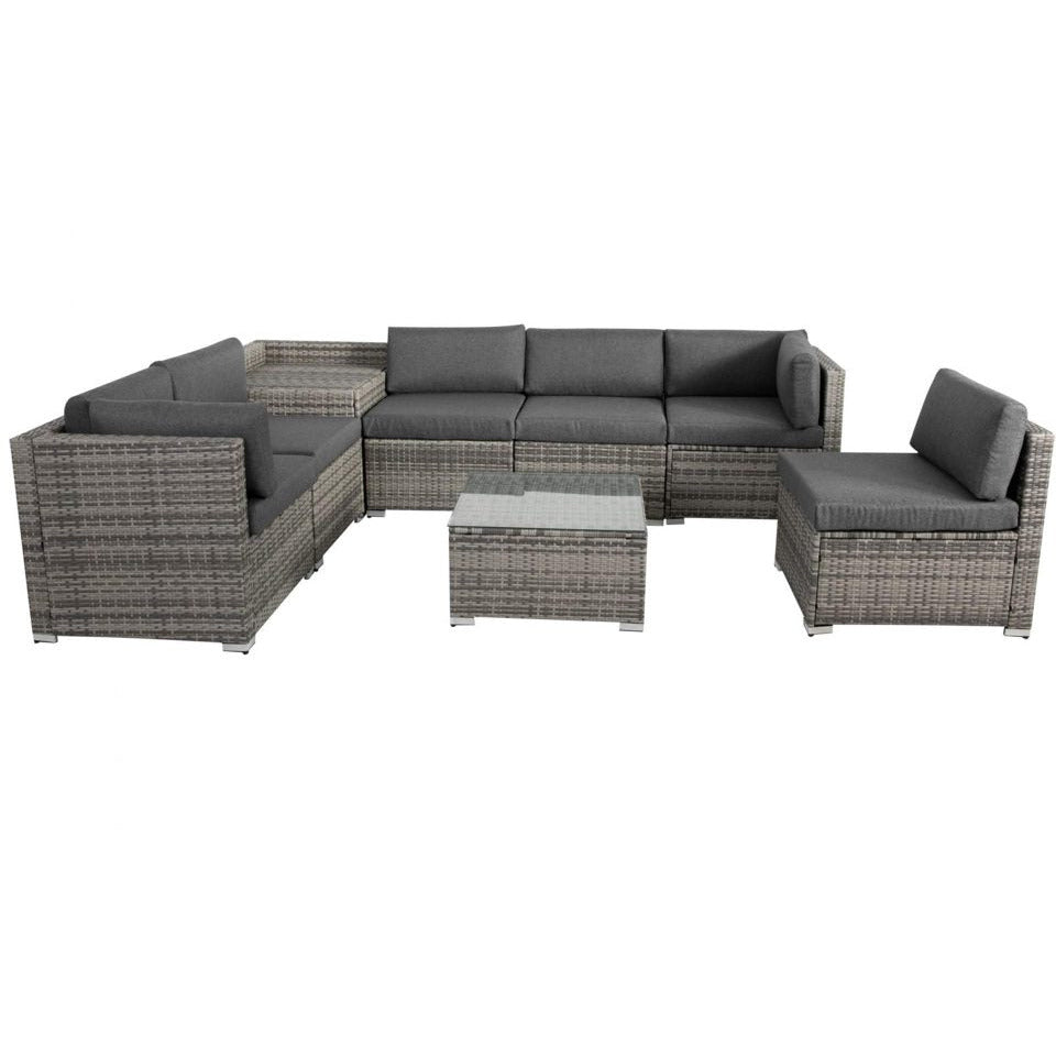 8PCS Outdoor Furniture Modular Lounge Sofa Lizard - Grey