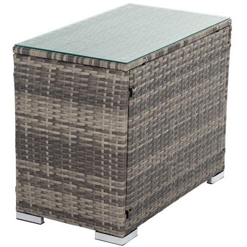 Outdoor Wicker End Table Grey