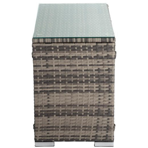 Outdoor Wicker End Table Grey