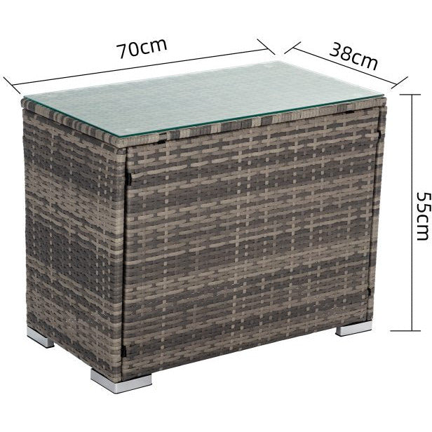 Outdoor Wicker End Table Grey
