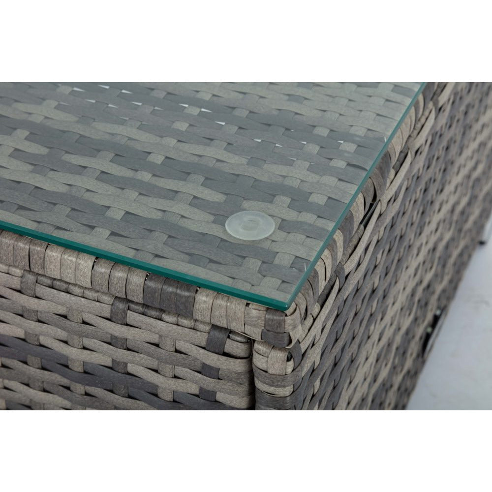 7PC Outdoor Wicker Lounge with Storage Corner (Grey)