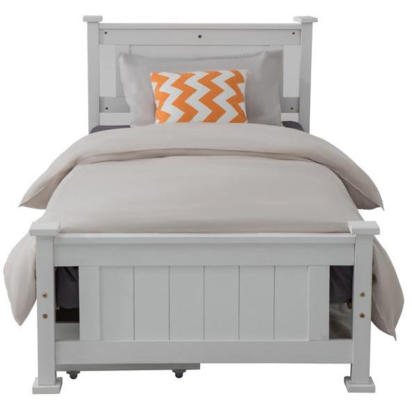 King Single Solid Pine Timber Bed Frame – White