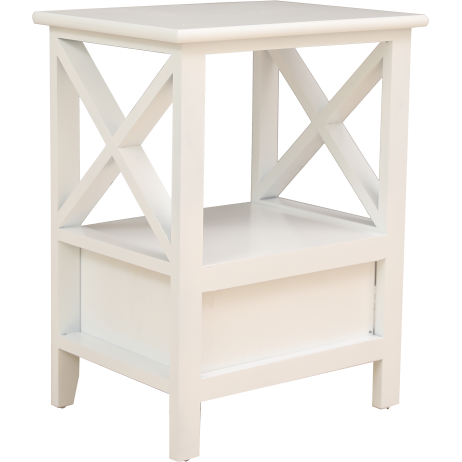 2-tier Bedside Table with Storage Drawer 2 PC – White