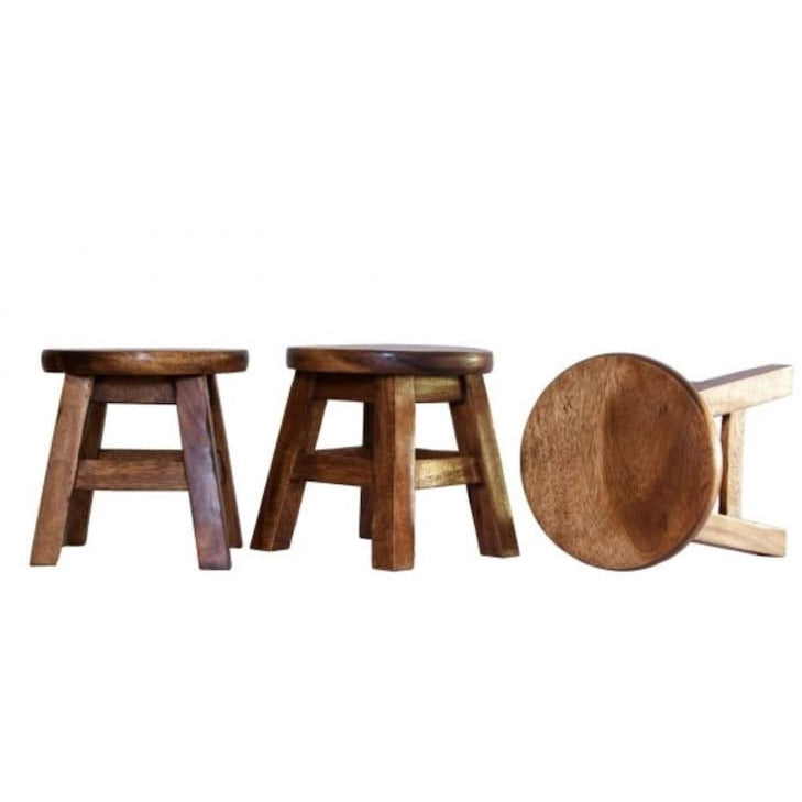 Children's Chair Stool Wooden Frog Face Theme