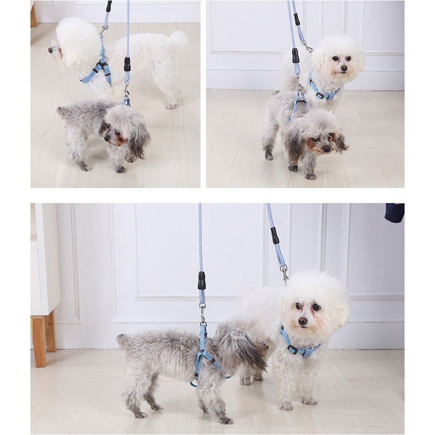 2 X Medium Pet Dog Cat Puppy Kitten Rabbit Dog Harness Collar leash lead 3 Color