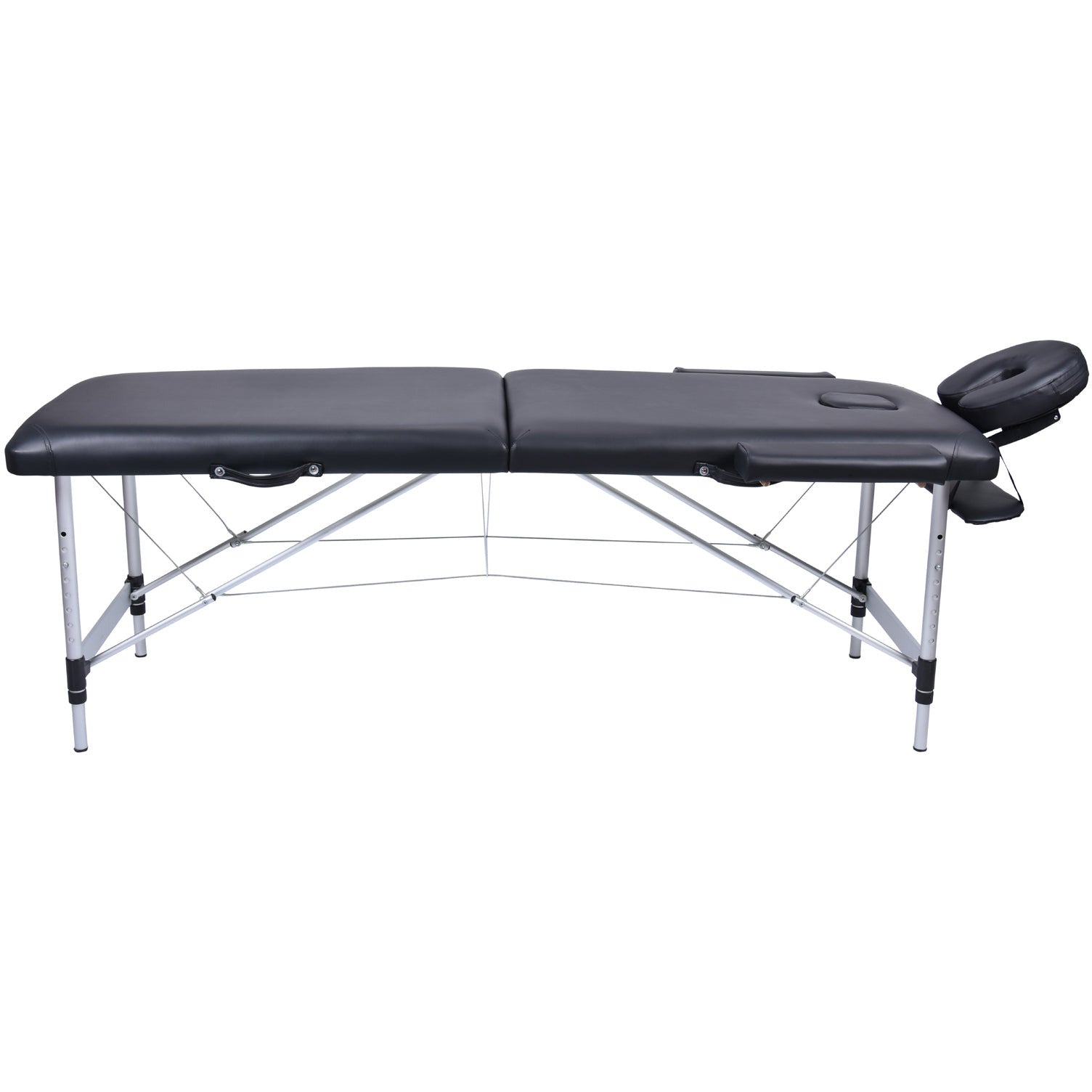 2 Fold Portable Aluminium Massage Table Massage Bed Beauty Therapy Black
