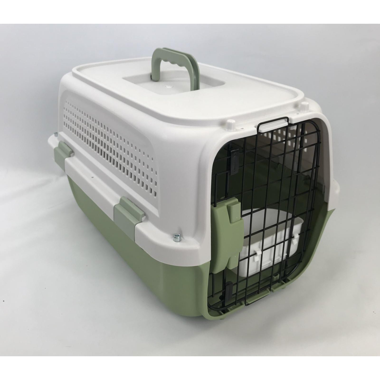 Medium Dog Cat Rabbit Crate Pet Kitten Carrier Parrot Cage Grey Green