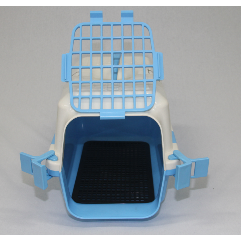 Small Dog Cat Crate Pet Carrier Rabbit Guinea Pig Cage With Tray-Blue
