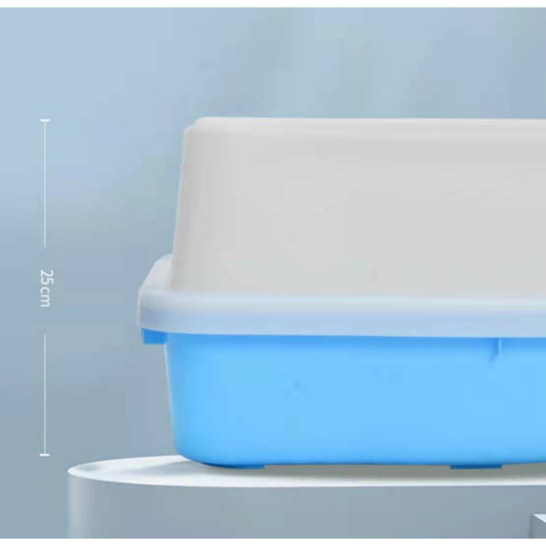 Large Deep Cat Kitty Litter Tray High Wall Pet Toilet Tray With Scoop Blue