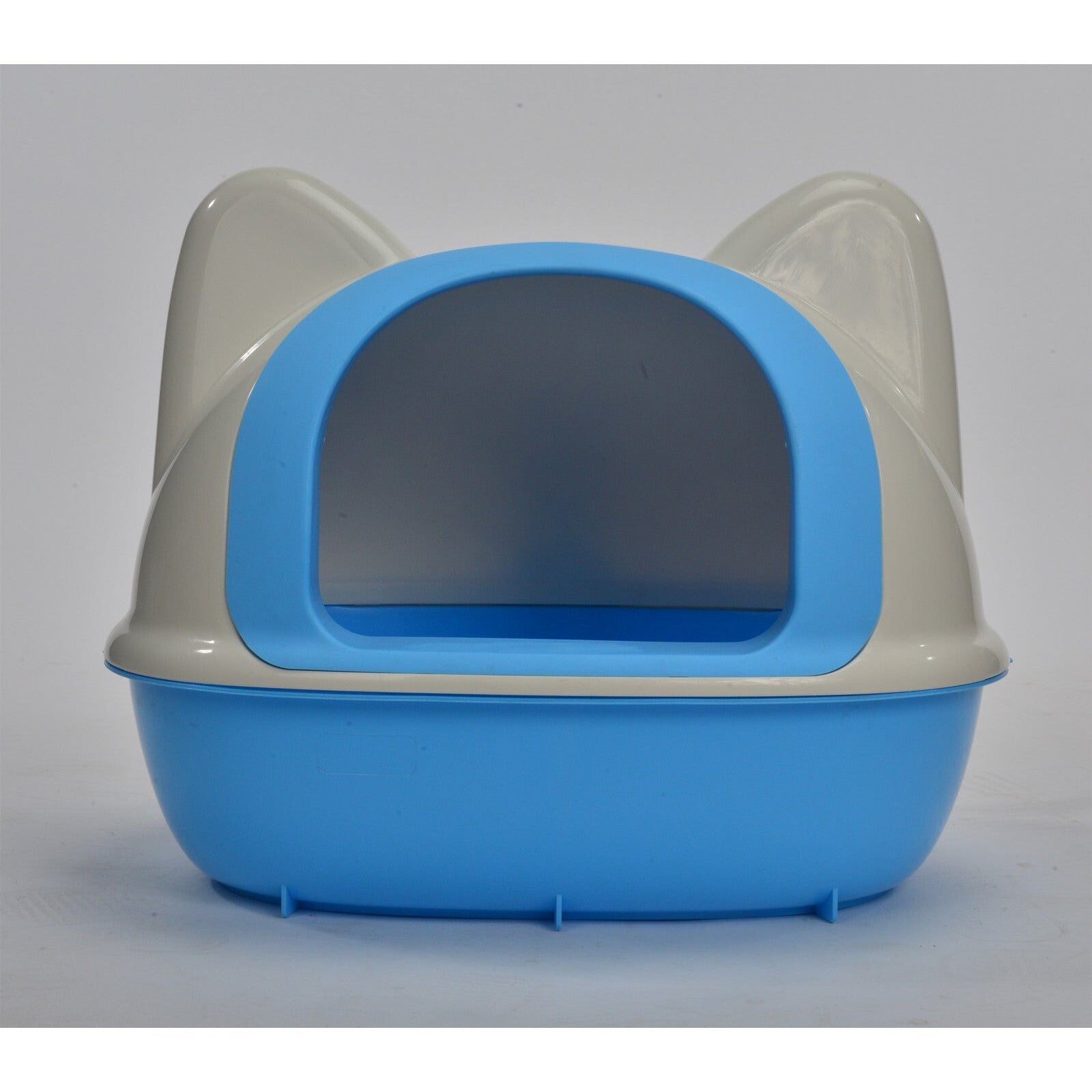 Large Hooded Cat Toilet Litter Box Tray House With Scoop Blue