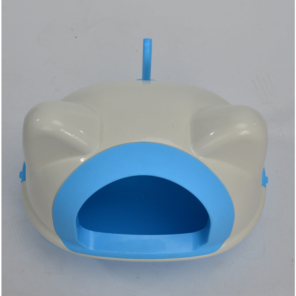 Large Hooded Cat Toilet Litter Box Tray House With Scoop Blue