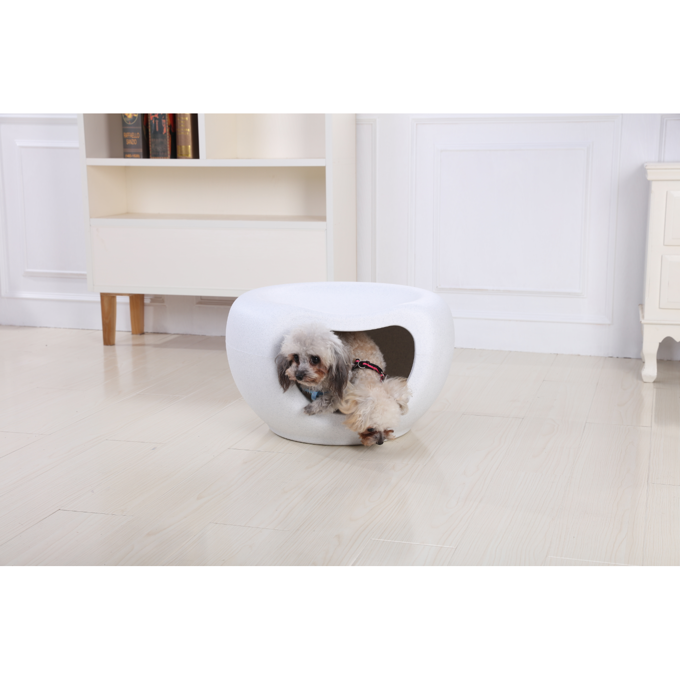 Cat Kitten Bed Cave Small Dog House Kennel Plastic Pet Pod Bedding Igloo White