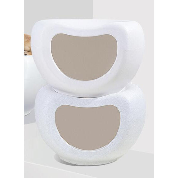 Cat Kitten Bed Cave Small Dog House Kennel Plastic Pet Pod Bedding Igloo White