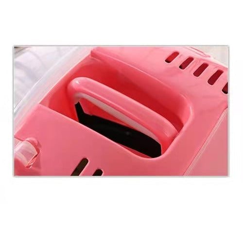 Medium Portable Travel Dog Cat Crate Pet Carrier Cage Comfort With Mat-Pink