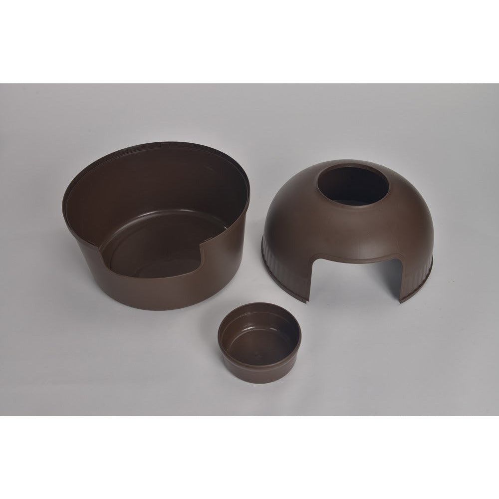 Multifunctional Cat Litter Box Pet Cat House Semi-Enclosed Brown